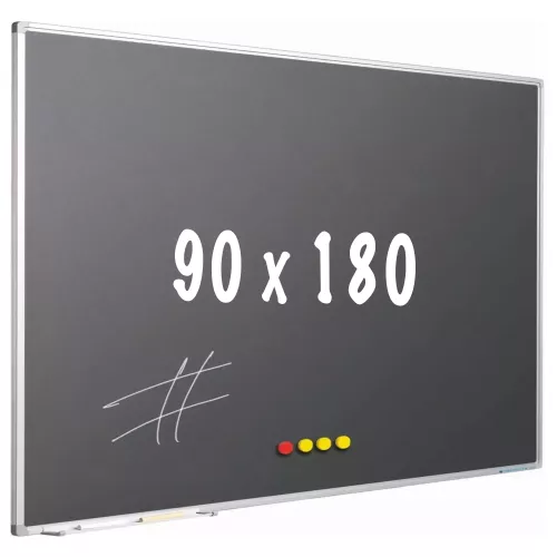 In And OutdoorMatch Chalkboard PRO Kelley  - Magnetic - Schoolboard - Easy assembly - Enamel steel - Grey - 90x180cm (70616)