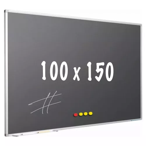 In And OutdoorMatch Chalkboard PRO George - Magnetic - Schoolboard - Easy assembly - Enamel steel - Grey - 100x150cm (70618)