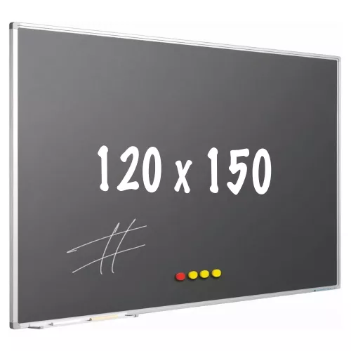 In And OutdoorMatch Chalkboard PRO Hobert - Magnetic - Schoolboard - Easy assembly - Enamel steel - Grey - 120x150cm (70621)