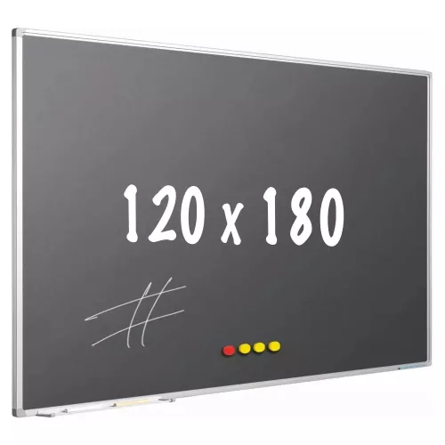 In And OutdoorMatch Krijtbord PRO Bridges - Magnetisch - Schoolbord - Eenvoudige montage - Emaille staal - Grijs - 120x180cm (70622)