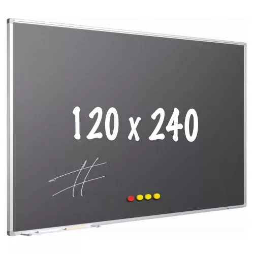 In And OutdoorMatch Chalkboard PRO Lee - Magnetic - Schoolboard - Easy assembly - Enamel steel - Grey - 120x240cm (70623)