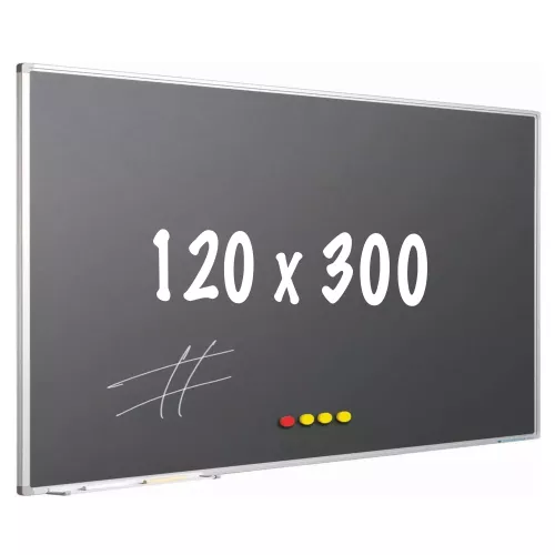 In And OutdoorMatch Chalkboard PRO Courtney - Magnetic - Schoolboard - Easy assembly - Enamel steel - Grey - 120x300cm (70625)