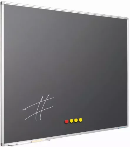 In And OutdoorMatch Chalkboard PRO Elvis - Magnetic - Schoolboard - Easy assembly - Enamel steel - Grey - 120x400cm (70626)