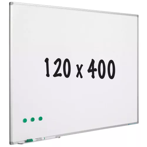 In And OutdoorMatch Whiteboard Toni - Painted steel - Magnetic - White - 120x400cm (70658)