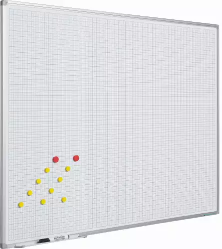 WhiteboardMatch Whiteboard Deluxe - Diamonds - Enamel steel - Weekly planner - Monthly planner - Yearly planner - Magnetic - White - 120x200cm (50691)