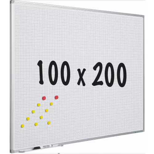 WhiteboardMatch Whiteboard Deluxe - Diamonds - Enamel steel - Weekly planner - Monthly planner - Yearly planner - Magnetic - White - 100x200cm (50693)