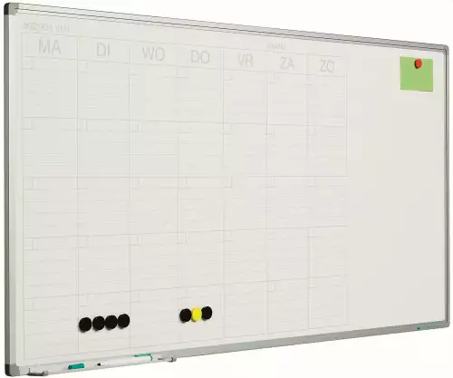 WhiteboardMatch Whiteboard Deluxe - Enamel steel - Weekly planner - Monthly planner - Yearly planner - Magnetic - White - Dutch - 60x120cm (50695)