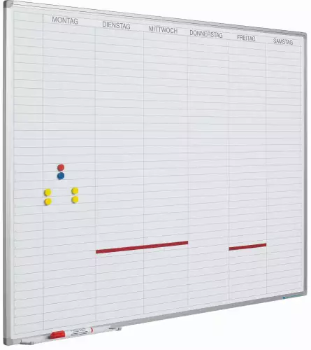 WhiteboardMatch Whiteboard Deluxe - German - Enamel steel - Weekly planner - Monthly planner - Yearly planner - Magnetic - White - 60x90cm (50697)