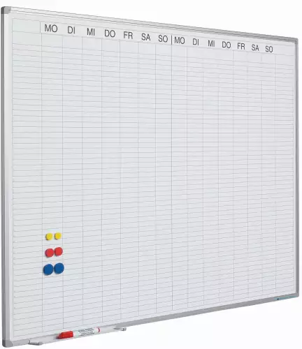 WhiteboardMatch Whiteboard PRO - Enamel steel - Weekly planner - Monthly planner - Yearly planner - Magnetic - White - German - 90x120cm (50725)