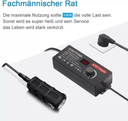 merkloos Universal Power Supply 3V ~ 24V 120W 5A - Switching Adapter with Adapter Plug - Electronic Devices Photo Frame Baby Monitor Camera LED Strips - 5000 mA max (9504537515668)