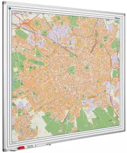 WhiteboardMatch Map board Softline profile 8mm, Milan (50728)