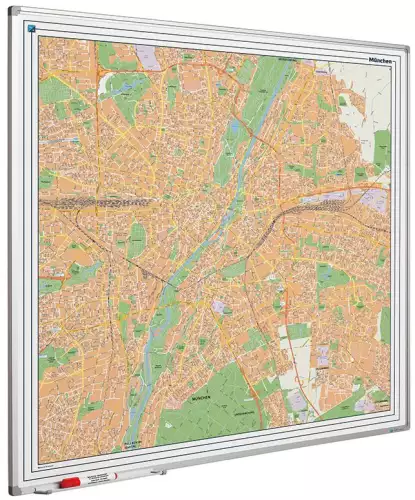 WhiteboardMatch Map board Softline profile 8mm, Munich (50732)