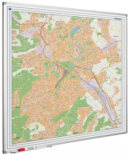 WhiteboardMatch Map board Softline profile 8mm, Stuttgart (50733)