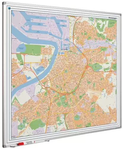 WhiteboardMatch Map board Softline profile 8mm, Antwerp (50736)