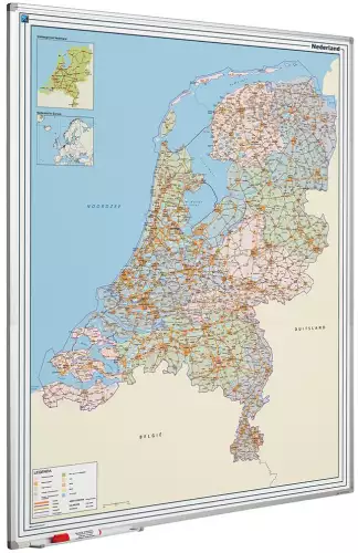 WhiteboardMatch Map sign Softline profile 8mm, Netherlands Road map (50756)