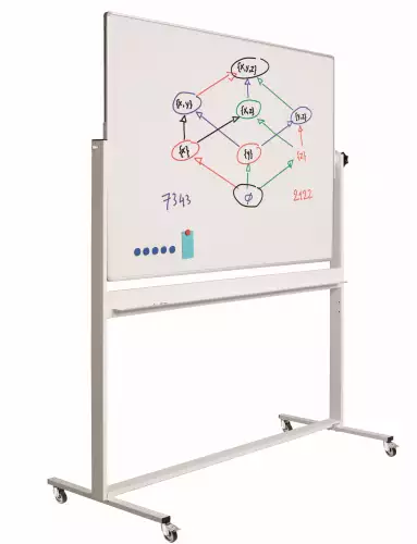 WhiteboardMatch Mobile whiteboard - Tiltable - Weekly planner - Monthly planner - Yearly planner - Double-sided and magnetic - 100x200cm (50782)