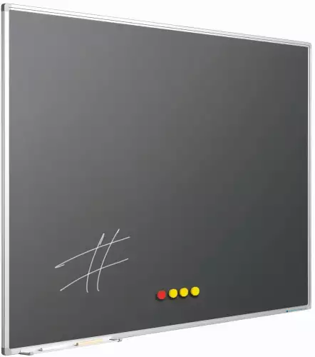 WhiteboardMatch Chalkboard PRO - Magnetic - Schoolboard - Easy assembly - Enamel steel - Grey - 120x400cm (50842)