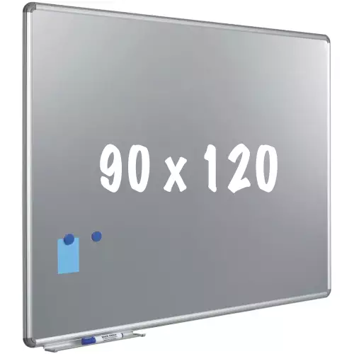 WhiteboardMatch Silverboard Deluxe Design profile - Magnetic - Metallic silver - 90x120cm (50857)