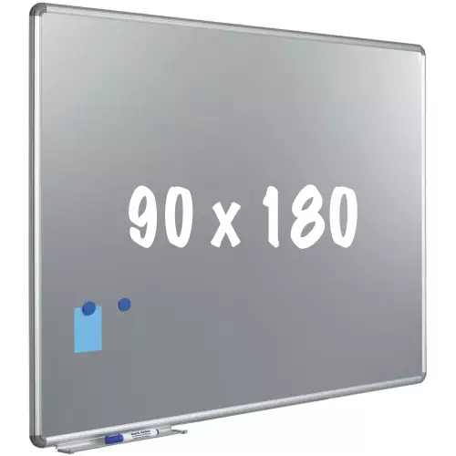 WhiteboardMatch Silverboard Deluxe design profile - Magnetic - Metallic silver - 90x180cm (50858)