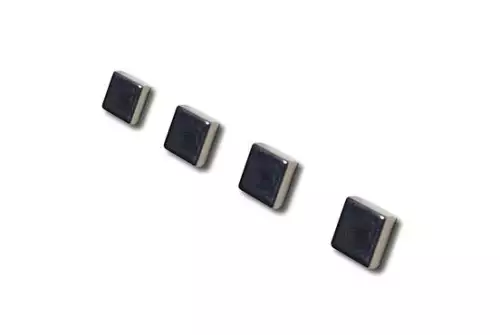 WhiteboardMatch Glassboard magnets square, 4 pieces silver (50946)